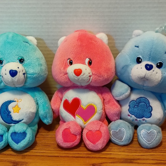 Care Bears stuffed animals bundle set of 3 .year 2002 8-in tall - Picture 1 of 6